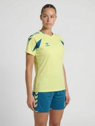 Koszulka damska Hummel Core 2.0. Niebieskie koszulki sportowe damskie Hummel, m, bez wzorów, z materiału, klasyczne, bez kołnierzyka. Za 144.00 zł.