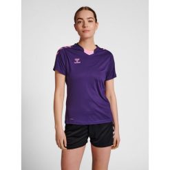 Damska koszulka Hummel hmlhmlCORE. Czerwone koszulki sportowe damskie Hummel, s, bez wzorów, z jersey, bez kołnierzyka, bez ramiączek, na fitness i siłownię. Za 155.00 zł.