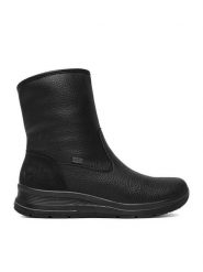 Rieker Botki CEO-L7760-00 Czarny. Czarne botki damskie Rieker, ze skóry, bez obcasa, na płaskiej podeszwie, bez zapięcia. Za 389.99 zł.