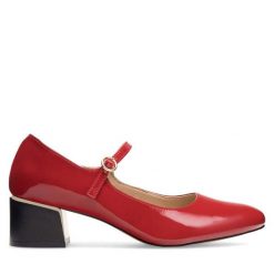 Czółenka Sergio Bardi. Czerwone czółenka damskie Sergio Bardi, bez wzorów, bez obcasa, bez zapięcia. Za 329.99 zł.