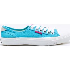 Superdry - Tenisówki. Szare trampki i tenisówki damskie Superdry., z materiału. W wyprzedaży za 69.90 zł.