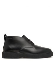 Calvin Klein Trzewiki Text Rubber Desert Boot Lth HM0HM02255 Czarny. Czarne botki męskie Calvin Klein, bez wzorów, ze skóry, bez zapięcia. Za 649.99 zł.