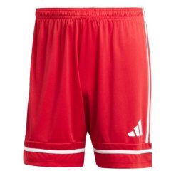 Spodenki Adidas Sport Squa25 Sho M Dorosłych. Czerwone krótkie spodenki sportowe męskie Adidas, m, bez wzorów, z poliesteru, do piłki nożnej. Za 73.99 zł.