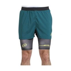 Szorty Bullpadel Omiso 054. Zielone krótkie spodenki sportowe męskie bullpadel, bez wzorów. W wyprzedaży za 160.90 zł.
