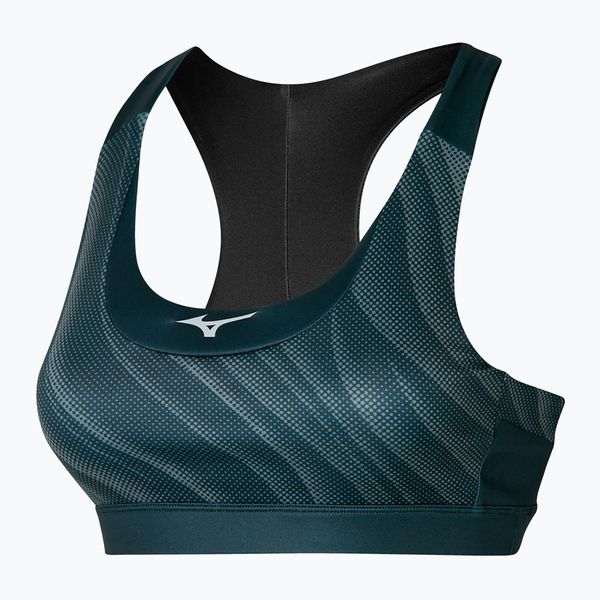 Biustonosz treningowy Mizuno Alpha Padded. Zielone biustonosze Mizuno, bez wzorów, z elastanu. Za 97.99 zł.
