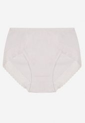Białe Majtki Figi z Bawełny z Koronkową Lamówką Idilea. Białe figi damskie Born2be, s, bez wzorów, z bawełny. Za 19.99 zł.