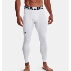 Legginsy męskie Under Armour UA Cg Armour Novelty Compression. Białe legginsy sportowe męskie Under Armour, m, bez wzorów, do biegania. Za 189.99 zł.
