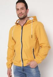 Żółta Kurtka Wiatrówka z Kapturem i Kieszeniami Maeven. Żółte kurtki męskie Born2be, m, bez wzorów, z kapturem. Za 54.99 zł.