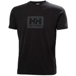 Koszulka Helly Hansen box t. Czarne koszulki sportowe męskie Helly Hansen, xs, bez wzorów, bez kołnierzyka, bez ramiączek, trekkingowe. W wyprzedaży za 124.85 zł.