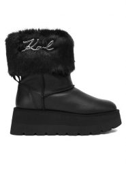 KARL LAGERFELD Śniegowce KL48655 Czarny. Czarne śniegowce i trapery damskie KARL LAGERFELD, ze skóry. Za 979.99 zł.
