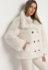 Beżowa Kurtka Dwustronna w Stylu Biker z Futerkiem Aflita. Brązowe kurtki damskie Born2be, l, bez wzorów, z jeansu, bez kaptura. Za 349.99 zł.