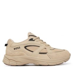 Sneakersy BOSS. Brązowe trampki i tenisówki chłopięce Boss, bez wzorów, bez zapięcia. Za 460.99 zł.