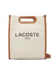 Lacoste Torebka Small Heritage Canvas Tote NF5232TD Beżowy jasny. Brązowe torebki do ręki damskie Lacoste, bez wzorów, z materiału, bez dodatków. Za 603.99 zł.
