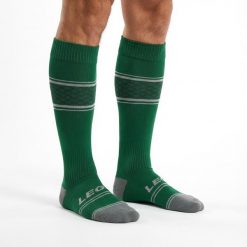 Oddychająca skarpeta biegowa Kenya zielona. Zielone legginsy sportowe męskie Legea, bez wzorów, z poliamidu, do piłki nożnej. Za 40.00 zł.