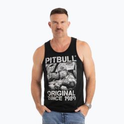 Koszulka męska Pitbull Tank Top Drive. Czarne t-shirty męskie Dynafit, na lato, l, bez wzorów, z bawełny, sportowe, bez kołnierzyka. Za 69.99 zł.