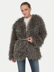 ONLY Futro Barcelona 15352755 Szary Regular Fit. Szare płaszcze damskie Only, xl, bez wzorów, z futra, bez kaptura. Za 429.99 zł.