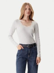 Tommy Hilfiger Bluzka UW0UW06071 Szary Slim Fit. Szare bluzki damskie Tommy Hilfiger, m, bez wzorów, z bawełny, bez kołnierzyka, bez ramiączek. Za 209.99 zł.