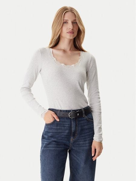 Tommy Hilfiger Bluzka UW0UW06071 Szary Slim Fit. Szare bluzki damskie Tommy Hilfiger, m, bez wzorów, z bawełny, bez kołnierzyka, bez ramiączek. Za 209.99 zł.