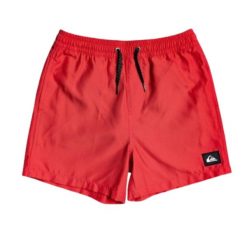 Spodenki kąpielowe dla dzieci Quiksilver. Czerwone szorty dla chłopców Quiksilver, bez wzorów, z poliesteru, sportowe. W wyprzedaży za 57.00 zł.