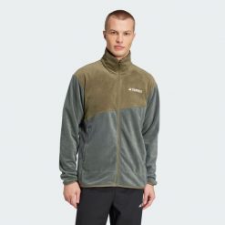 Bluza Terrex Multi Full-Zip Fleece. Brązowe bluzy męskie Adidas, xl, bez wzorów, z materiału, bez kaptura. W wyprzedaży za 222.60 zł.