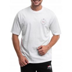 Koszulka Mężczyzna Fila T-shirt Bluzka z Krótkim Rękawem Sportowa Bawełna S. Białe t-shirty męskie Fila, m, bez wzorów, z bawełny, sportowe, bez kołnierzyka. Za 100.00 zł.