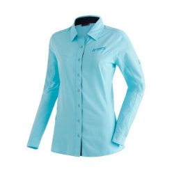 Bluzka damska Maier Sports Sinnes Tec. Niebieskie bluzki damskie Maier Sports, bez wzorów, z materiału, bez kołnierzyka, bez ramiączek. Za 456.50 zł.