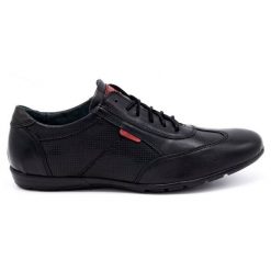 Olivier Buty męskie skórzane casual 7097DT czarne. Czarne półbuty na co dzień męskie na jesień, z jeansu, biznesowe, bez zapięcia. Za 408.14 zł.
