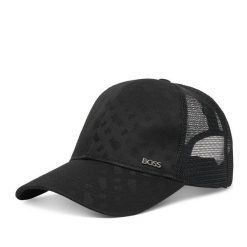 Czapka z daszkiem BOSS. Czarne czapki i kapelusze męskie Boss, bez wzorów. Za 279.99 zł.