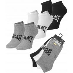 Skarpetki sneaker do kostki Everlast 3-pak. Szare skarpety męskie Everlast, bez wzorów, z bawełny. Za 19.99 zł.