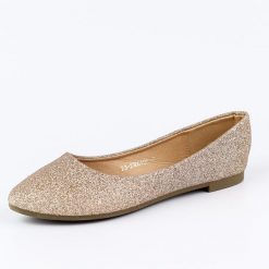 Złote brokatowe baleriny damskie Potocki 23314. Żółte baleriny damskie POTOCKI, na lato, bez wzorów, z jeansu, eleganckie, bez obcasa. Za 79.00 zł.