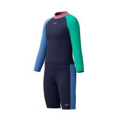 Zestaw koszulka i spodenki kąpielowe do pływania dla dzieci Speedo Set. Czarne t-shirty i topy dla dziewczynek Speedo, bez wzorów, bez ramiączek. Za 163.48 zł.