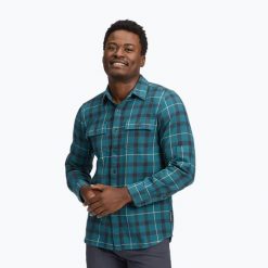 Koszula męska Black Diamond Project Twill. Niebieskie koszule męskie Black Diamond, m, bez wzorów, sportowe, bez kołnierzyka, bez ramiączek. Za 349.99 zł.