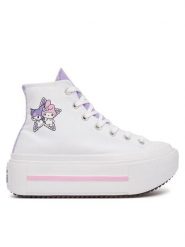 Converse Trampki Chuck Taylor All Star Lift Double Stack A21835C Biały. Białe trampki i tenisówki damskie Converse, bez wzorów, z materiału, retro, bez zapięcia. Za 449.99 zł.