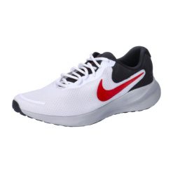 Buty sportowe Nike Revolution 7 Biały/Czarny/Photon Dust/Fire Red. Białe buty sportowe męskie Nike, z materiału, bez zapięcia, do biegania, nike revolution. Za 276.55 zł.