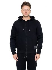 Męska zimowa bluza z kapturem zapinana na suwak z nadrukiem Leone 1947 New Era. Czarne bluzy męskie LEONE 1947 APPAREL, l, z aplikacjami, z bawełny, z kapturem, na fitness i siłownię. Za 353.64 zł.