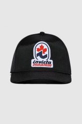 DSQUARED2 Czarna męska czapka z logo invicta. Czarne czapki i kapelusze męskie Dsquared2, bez wzorów. W wyprzedaży za 499.99 zł.
