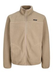 Bluza rozpinana z polaru baranka JJ REBEL. Szare bluzy męskie bonprix, m, bez wzorów, z polaru, bez kaptura. Za 129.99 zł.