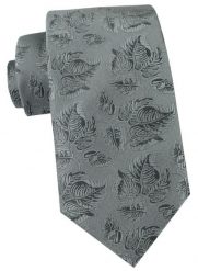 Krawat Męski - Angelo di Monti - Popiel w Drobne Listki. Szare krawaty i muchy Angelo di Monti, bez wzorów, z tkaniny, eleganckie. Za 45.00 zł.