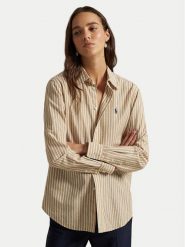 Polo Ralph Lauren Koszula 211971514501 Beżowy Classic Fit. Brązowe bluzki damskie Polo Ralph Lauren, m, bez wzorów, z bawełny, bez kołnierzyka, bez ramiączek. Za 819.99 zł.