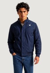 Kurtka anorak Mężczyzna K-WAY Arsene Warm Micro Canvas. Niebieskie kurtki męskie K-Way, m, bez wzorów, z materiału. Za 945.78 zł.