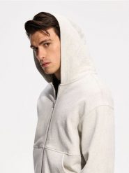 Bawełniana bluza z kapturem - jasnoszary. Szare bluzy męskie Reserved, l, bez wzorów, z bawełny, z kapturem. Za 139.99 zł.