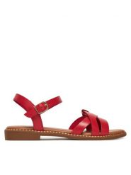 Lasocki Sandały RST-KM215-02 Czerwony. Czerwone sandały damskie Lasocki, bez wzorów, ze skóry, bez obcasa, na płaskiej podeszwie, bez zapięcia. Za 149.99 zł.