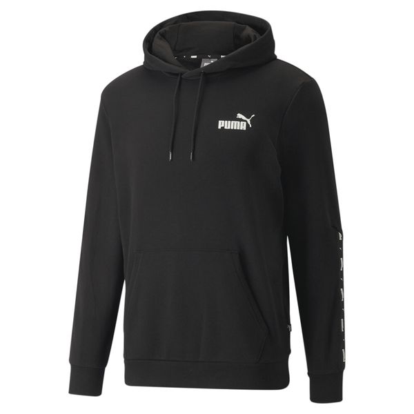 Męska bluza z kapturem Essentials+ Tape PUMA Black. Czarne bluzy męskie Puma, m, bez wzorów, z dżerseju, z kapturem. Za 388.00 zł.