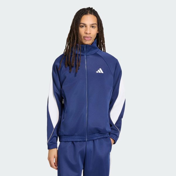 Bluza dresowa Stadium. Niebieskie bluzy męskie Adidas, m, bez wzorów, z bawełny, bez kaptura. Za 213.85 zł.
