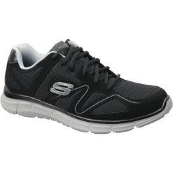 Buty do chodzenia męskie, Skechers Satisfaction. Czarne buty sportowe męskie Skechers, bez zapięcia, trekkingowe. Za 179.99 zł.
