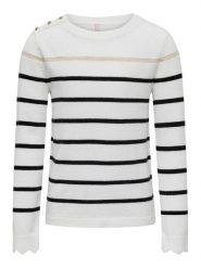 Kids ONLY Sweter 15302613 Biały Regular Fit. Białe swetry dla dziewczynek Kids Only, bez wzorów, z wiskozy, bez kołnierzyka, bez ramiączek, bez kaptura. Za 149.99 zł.