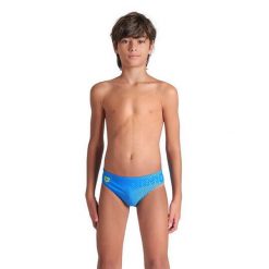 Kąpielówki Arena Dim Light Swim Briefs Junior. Niebieskie kąpielówki dla chłopców Arena, bez wzorów. Za 64.99 zł.
