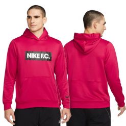 Bluza sportowa męska Nike FC Libero Dri-Fit treningowa kangurka z kapturem. Czerwone bluzy męskie Nike, m, bez wzorów, z dresówki, z kapturem. Za 220.71 zł.