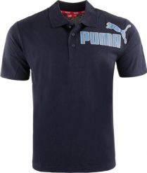 Męska koszulka polo Puma niebieska. Niebieskie koszulki polo męskie Puma, na jesień, m, z aplikacjami, z bawełny, eleganckie, bez ramiączek. Za 109.32 zł.