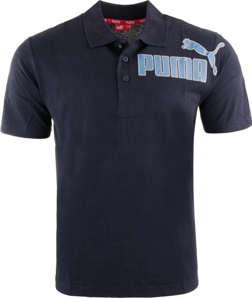Męska koszulka polo Puma męska niebieska. Niebieskie koszulki polo męskie Puma, m, z aplikacjami, z bawełny, bez kołnierzyka, bez ramiączek. Za 109.32 zł.
